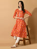 Myshka Women's Multi Flared Printed Festive Kurta - Distacart