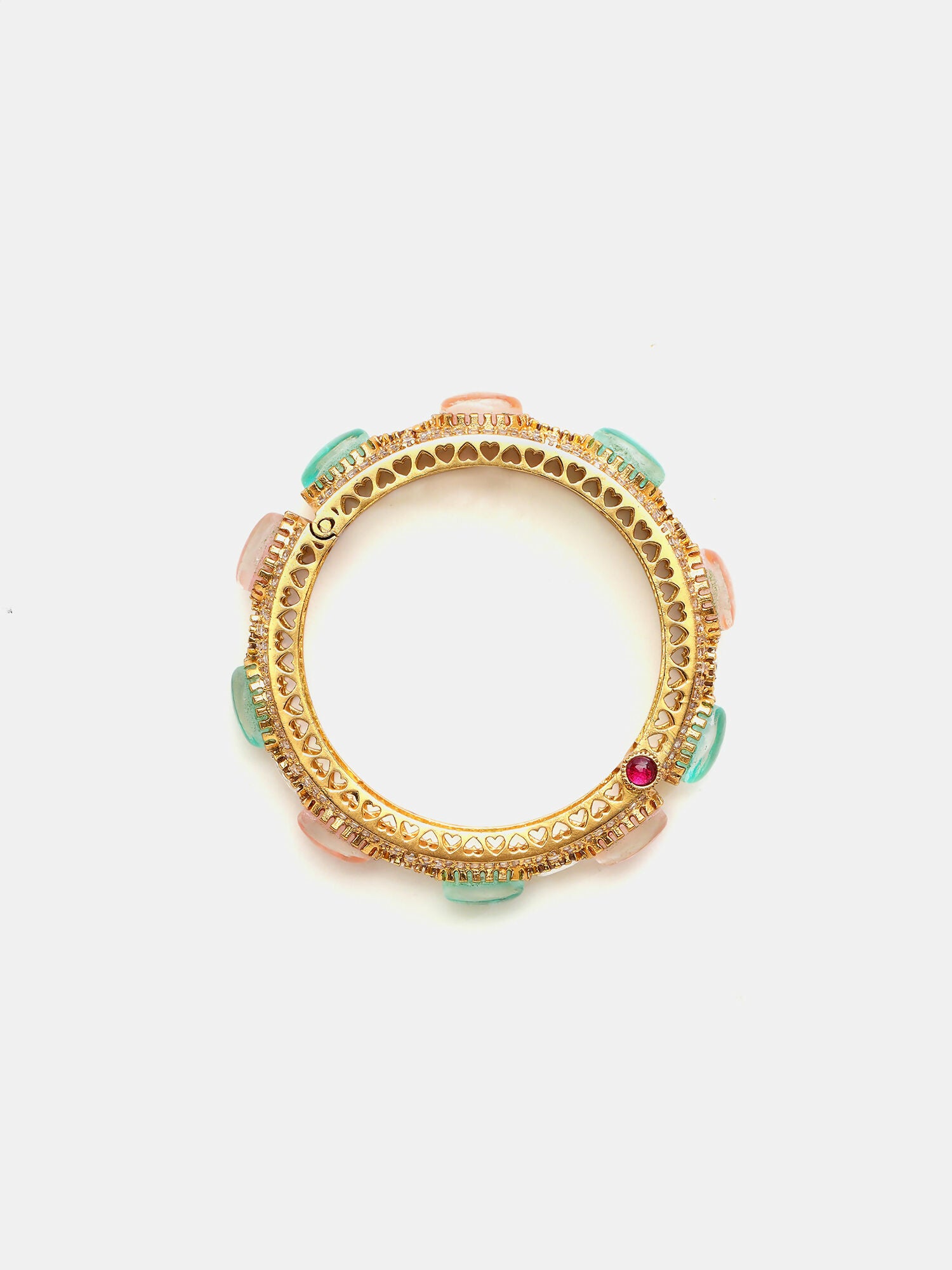 Ruby Raang 22k Gold Polished Multi Kundan Bracelet