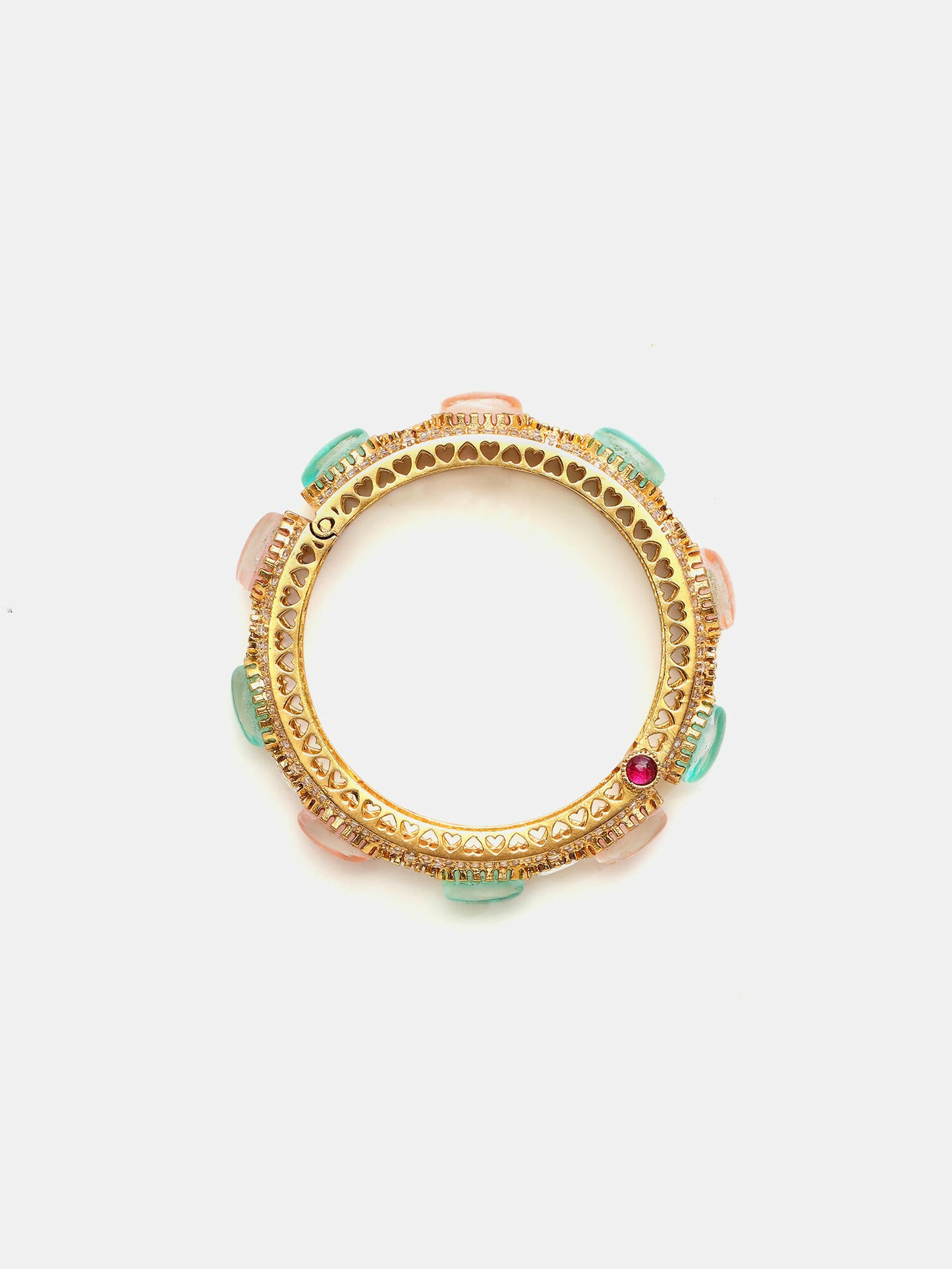 Ruby Raang 22k Gold Polished Multi Kundan Bracelet - Distacart