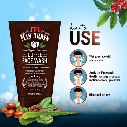 Man Arden Coffee Face Wash - No Parabens, Sulphate, Silicones - Distacart