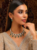 Ruby Raang Green Stone Kundan Work Necklace And Matching Earrings - Distacart