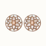 Thumbnail for Nuyug 22K Gold Plated Mother of Pearls and Stone Studded Contemporary Floral Shaped Studs