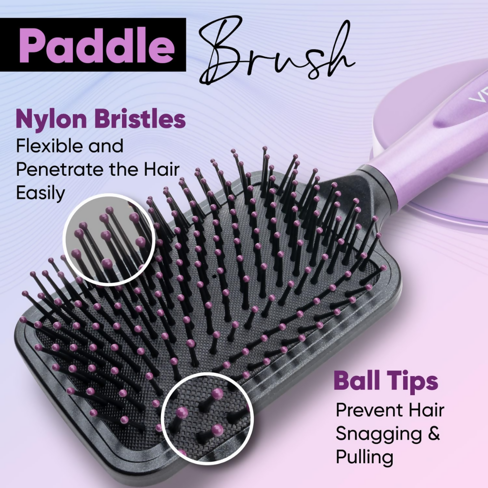 Vega Paddle Hair Brush with Cleaning Comb - Dista