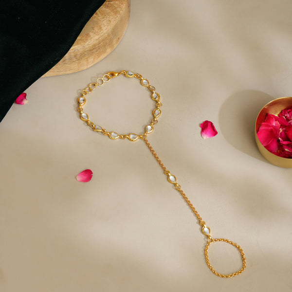Ruby Raang Kundan & Gold Haath Phool