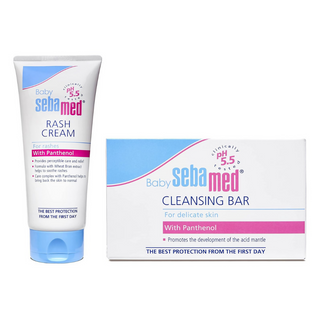 Sebamed Baby Rash Cream 100ml & Baby Cleansing Bar 100gm Combo - Distacart