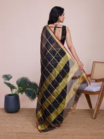 Thumbnail for Mitera Woven Design Checked Zari Saree