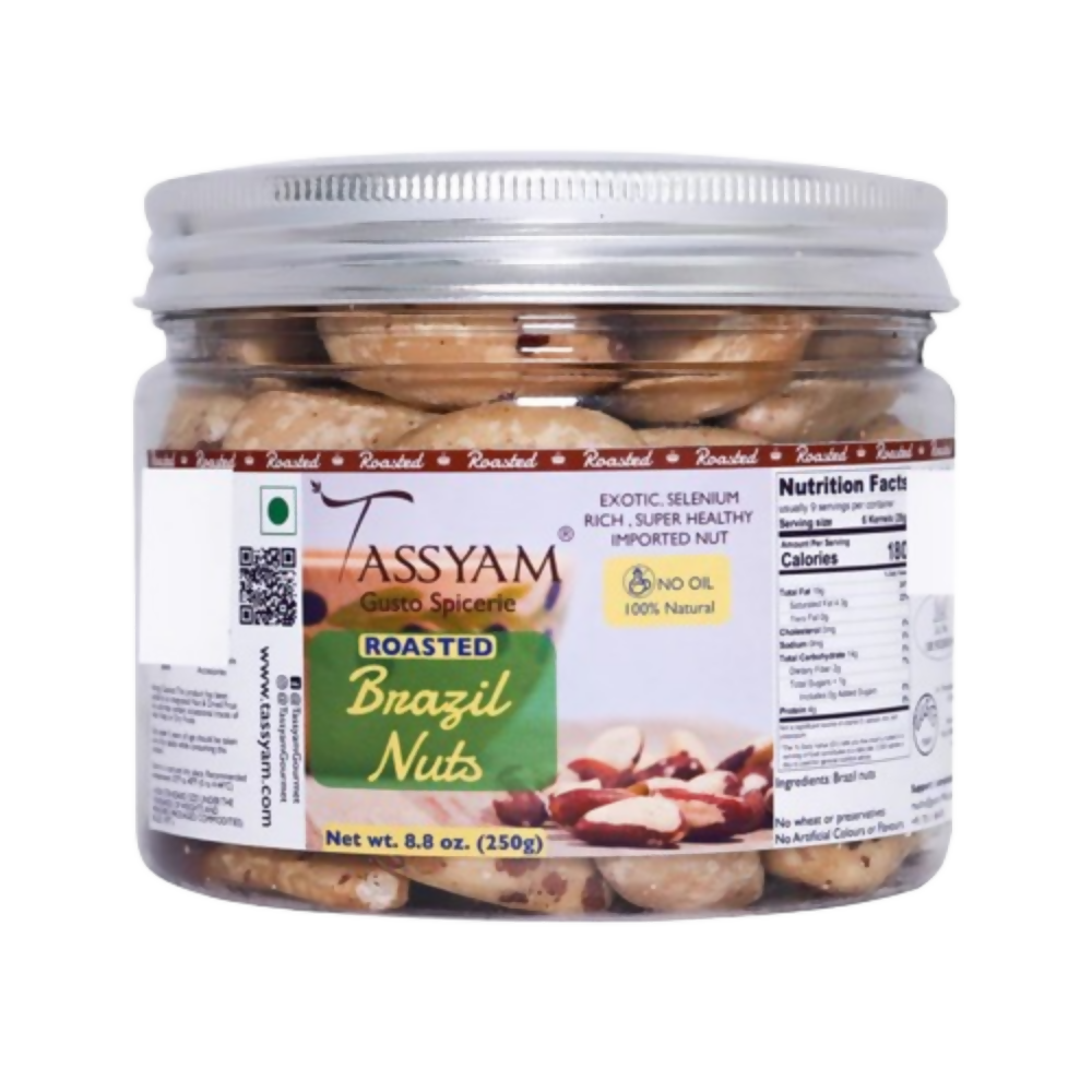 Tassyam Organics Roasted Brazil Nuts Jar - Distacart