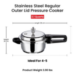 Thumbnail for Vinod Stainless Steel Pressure Cooker Outer Lid