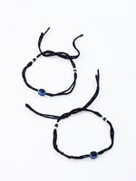 Thumbnail for NVR Women Set of 2 Black Beaded Evil Eye Anklet - Distacart
