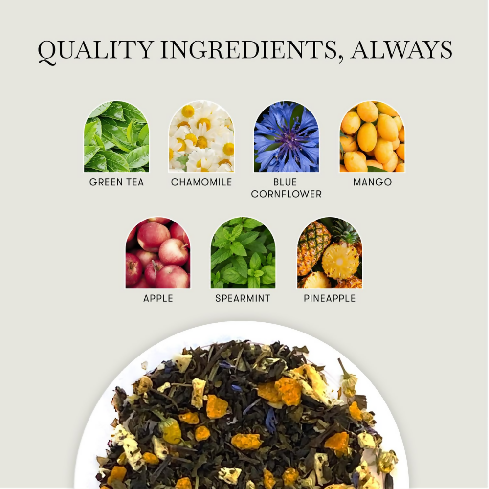 Luxmi Estates Indian Passion Mango Passion Fruit Green Tea - Dista