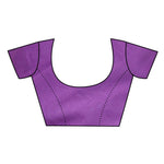 Thumbnail for Very Much Indian Handblock Printed Cotton Saree With Natural Dyes - Purple - Distacart