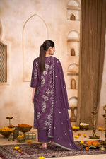 Thumbnail for BulBul Shehnaaz Purple Embroiderd Kurta Set With Dupatta