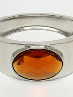 Thumbnail for NVR Women Silver-Toned Topaz Rhodium-Plated Kada Bracelet - Distacart