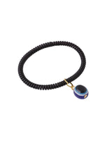 Thumbnail for NVR Women & Men Black Evil Eye Spring Ring Rakhi With Roli Chawal - Distacart