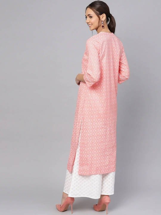 Anubhutee Ethnic Geometry Khadi Print Kurta Set - Distacart