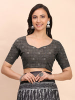 Thumbnail for Astita Linen Cotton Black Saree
