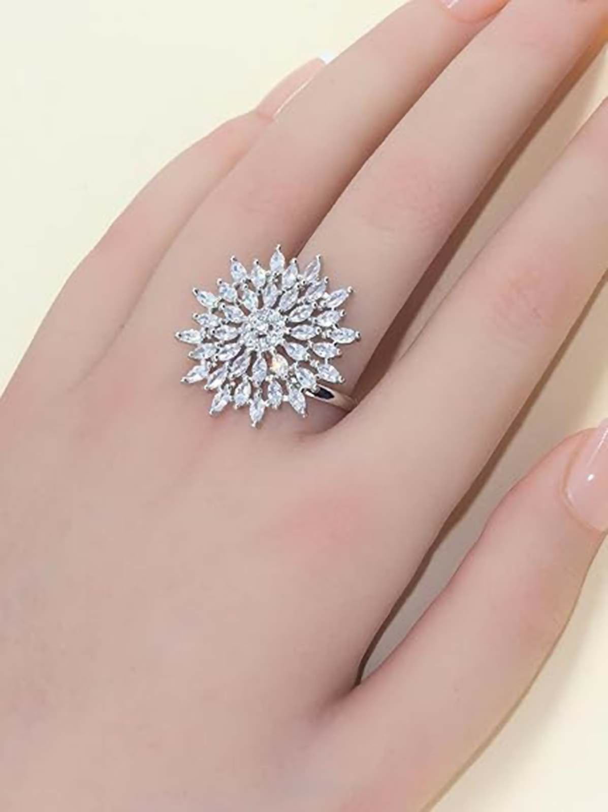 Joban Fashion Silver Brass Adjustable Ring - Distacart