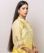 Thumbnail for Timaraa Aurora Yellow Ombre Shaded Silk Co-Ord Set - Dista