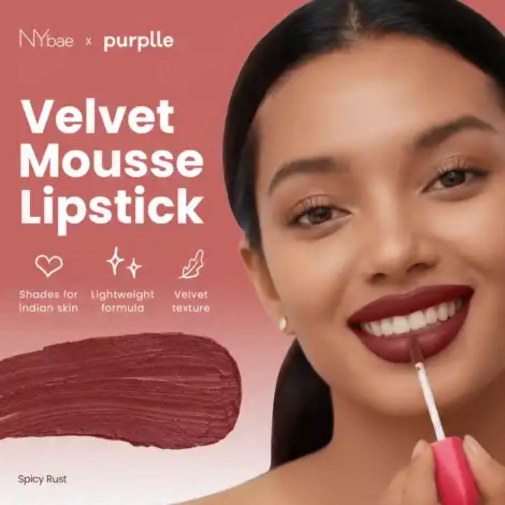 NY Bae Velvet Mousse Liquid Lipstick - Spicy Rust 06 - Distacart