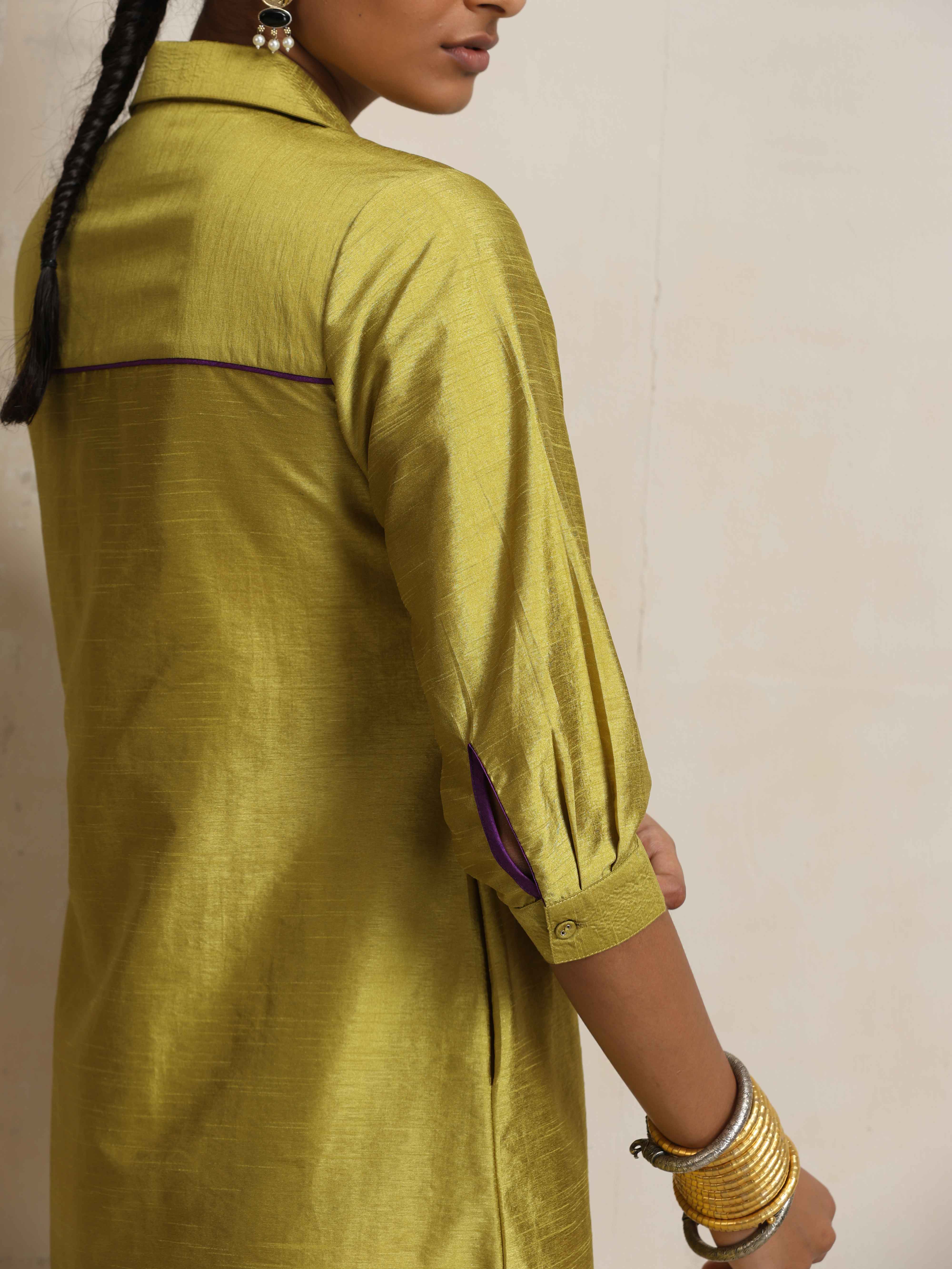 trueBrowns Green Shirt Kurta Set - Distacart
