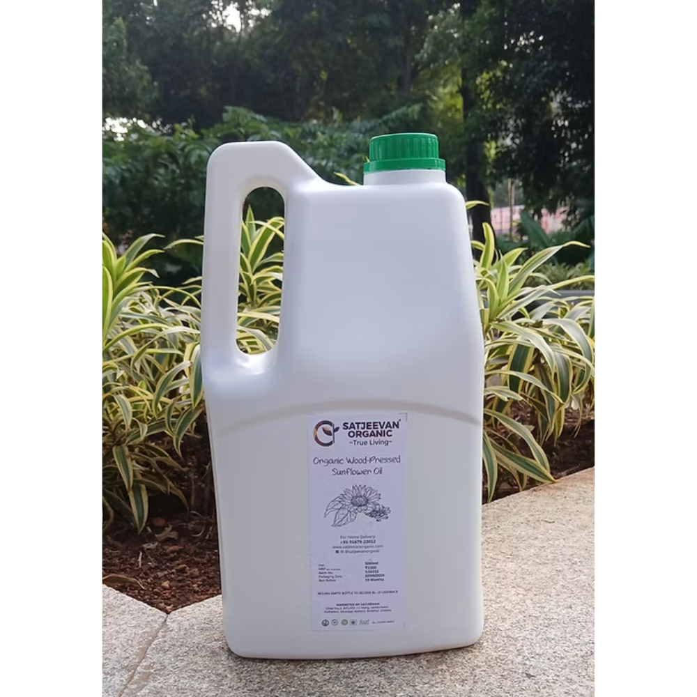 Satjeevan Organic Wood-Pressed Sunflower Oil - Distacart