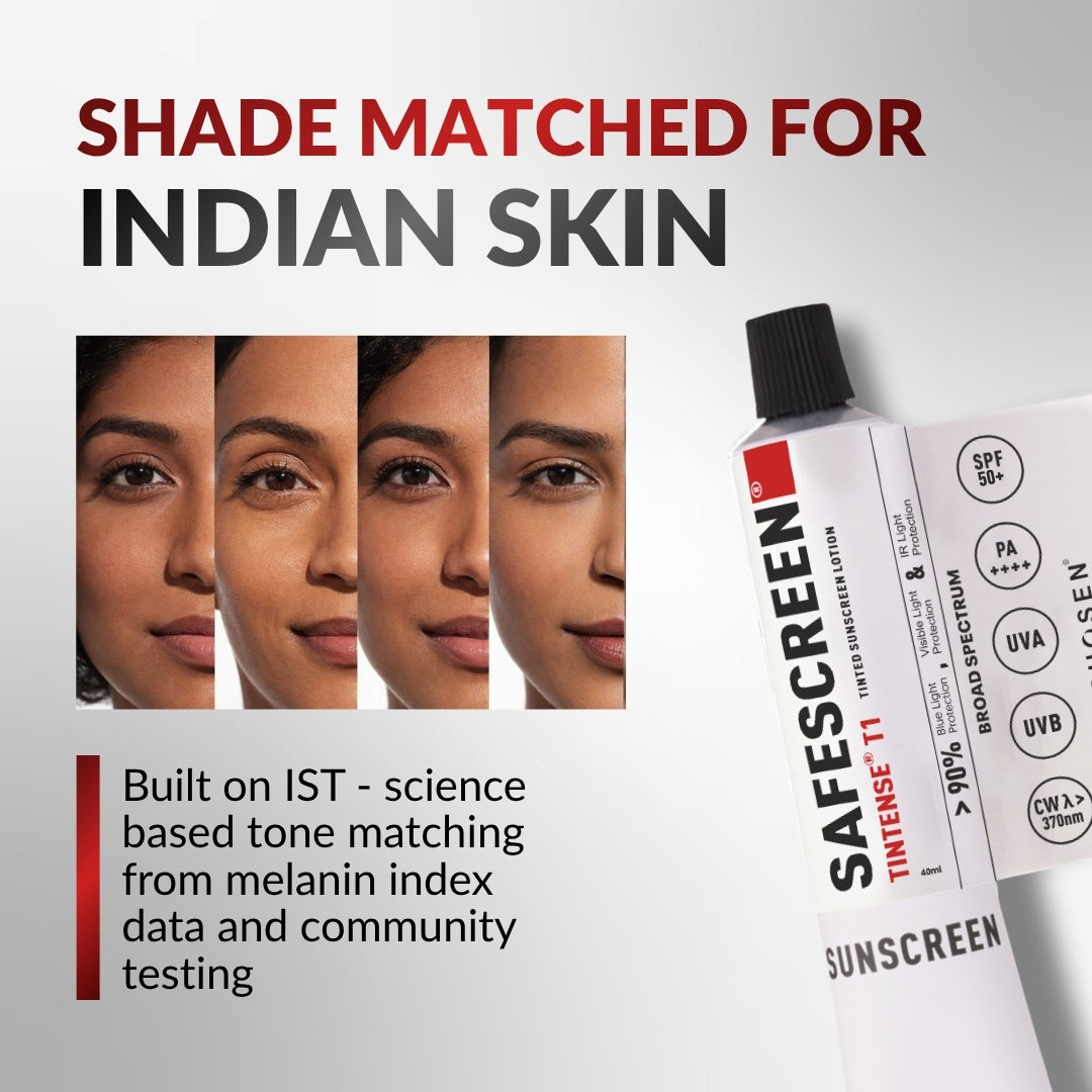 Chosen Tintense Bisque Shade Tinted Sunscreen SPF 40+ Pa++++ 8-Hour Water Resistance, No White Cast - Dista