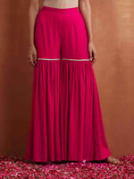 Thumbnail for trueBrowns Red Print Sharara Set - Distacart