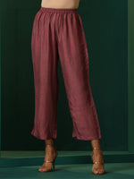 Thumbnail for trueBrowns Light Mauve Silk Front Pleat Co-ord Set - Distacart