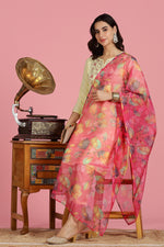 Thumbnail for BulBul Women’s Butter Yellow Embroidered Chanderi Kurta Set with Dupatta