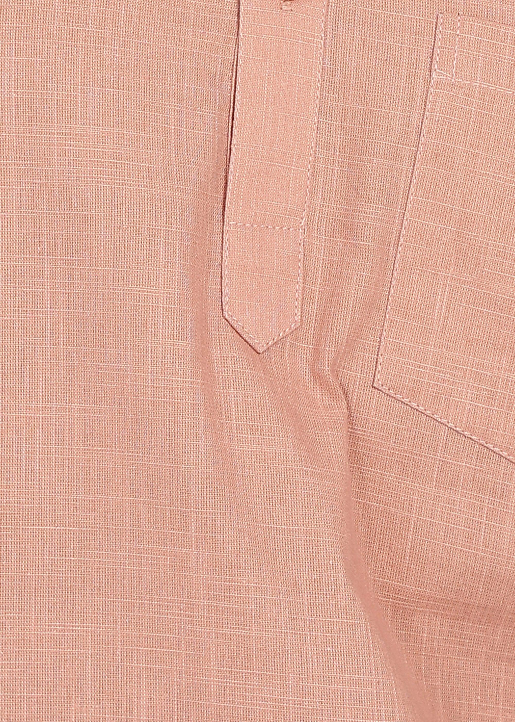 Fabmade Men’S Peach Linen Short Kurta - Distacart