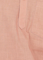 Thumbnail for Fabmade Men’S Peach Linen Short Kurta - Distacart