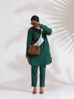 Thumbnail for trueBrowns Green Cotton Kurta Co-ord Set