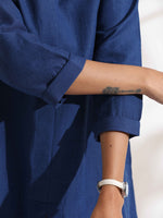 Thumbnail for trueBrowns Blue Slub Kurta Set