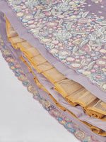 Thumbnail for House of Panchhi Mauve Chiffon Sequins And Thread Embroidery Lehenga Choli & Dupatta - Distacart