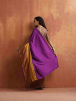 Thumbnail for trueBrowns Purple Silk Ready To Wear Saree