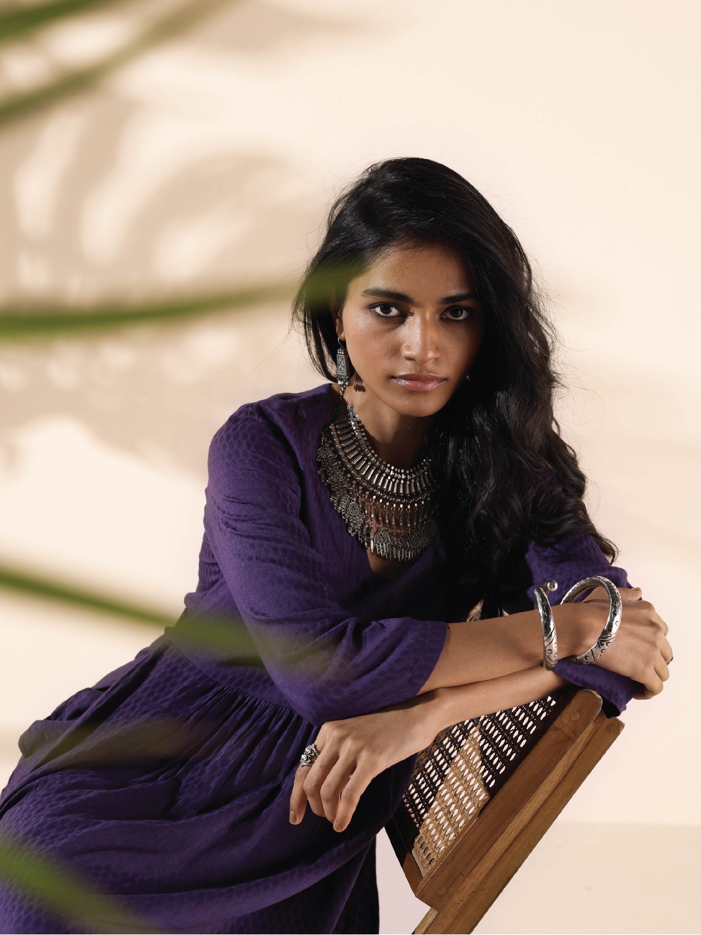 trueBrowns Purple Viscose Dobby Slit Kurta Pant Set - Distacart