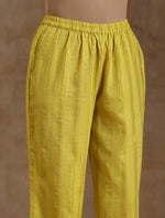 Thumbnail for trueBrowns Lime Gold Cotton Kalidar Kurta Set - Distacart