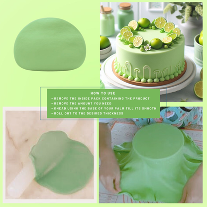 confect lime green sugarpaste br b 250 gms b