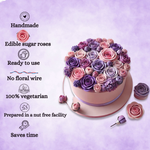 Thumbnail for confect sugar roses topper sugar roses for cake decorations cupcakes doughnut edible toppers ombre 4 pack of 12