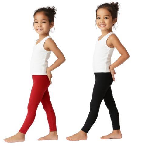 Chilins Lycra Black,Red Cotton Legging for Girls