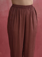 Thumbnail for trueBrowns Brown Modal High low Kurta Set
