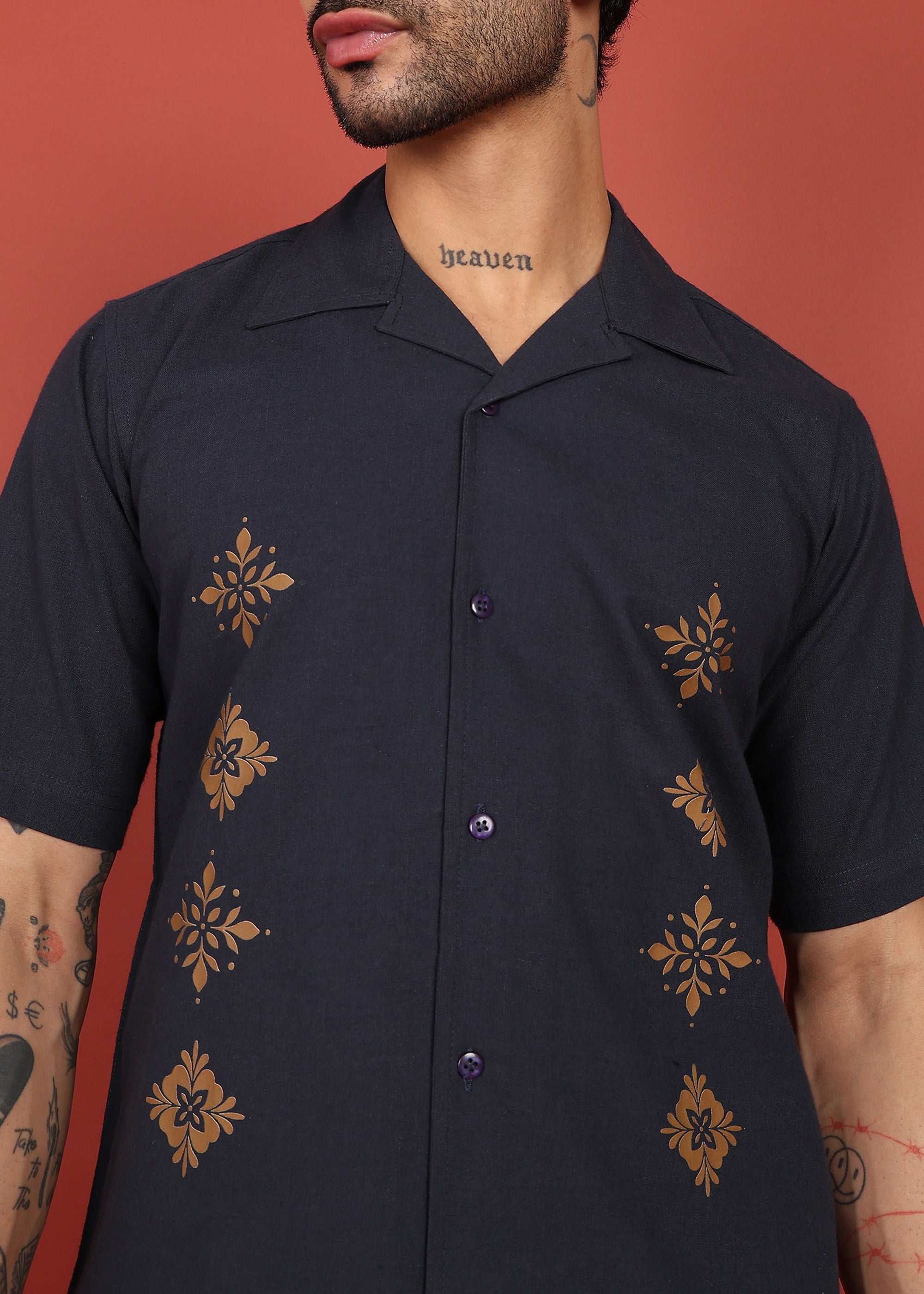 Fabmade Midnight Bloom Printed Shirt - Distacart