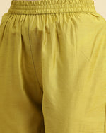 Thumbnail for Varanga Ikat Printed A-Line Mirror Embroidered Kurta Paired With Straight Trouser And Dupatta - Distacart
