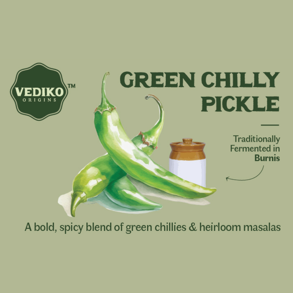 Vediko Origins Green Chilly Pickle - Distacart