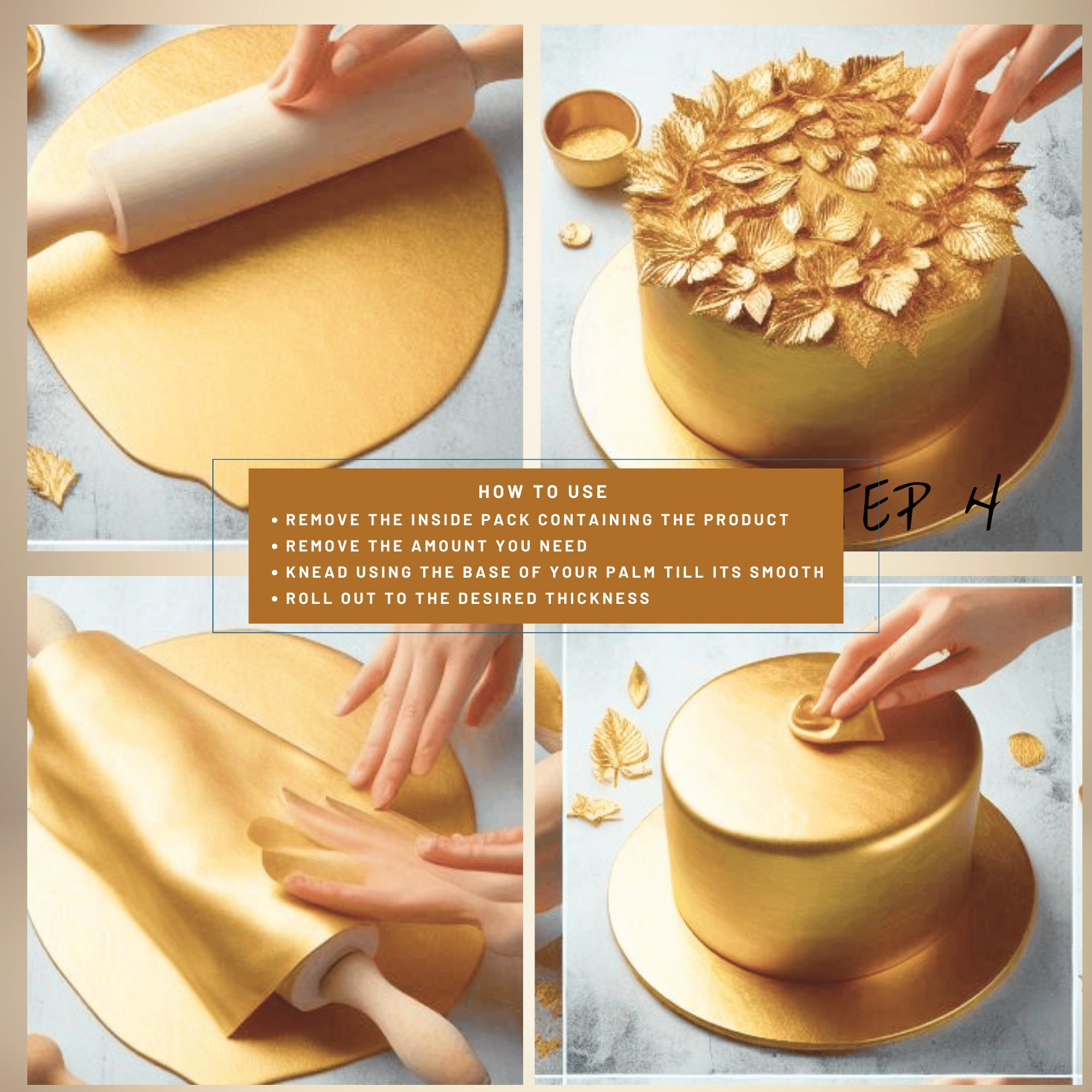 confect champagne gold sugar paste br b 900 gms b
