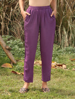 Thumbnail for trueBrowns Purple Viscose Dobby Relaxed Co-ord Set