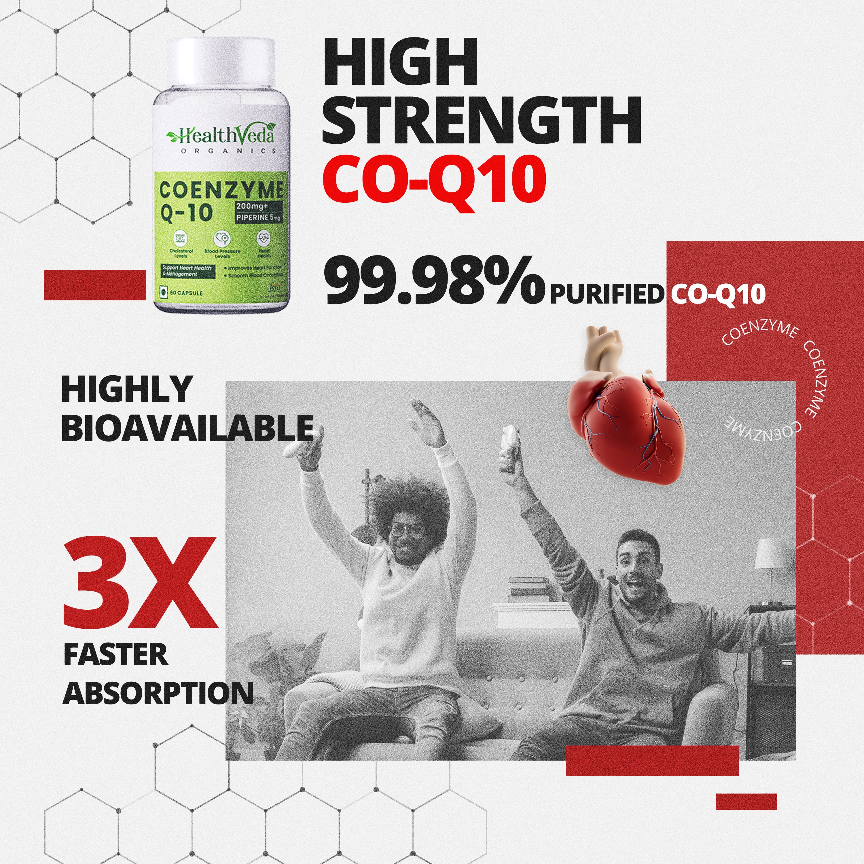 Health Veda Organics Coenzyme (Coq10) Capsules - Distacart