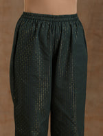 Thumbnail for trueBrowns Dark Green Gold Cotton High-Low Co-Ord Set - Distacart