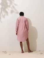 Thumbnail for trueBrowns Pink Cotton Linen Dress
