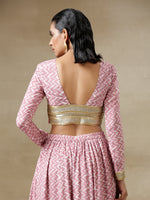 Thumbnail for trueBrowns Light Mauve Bandhani Printed Silk Top Skirt Set - Distacart